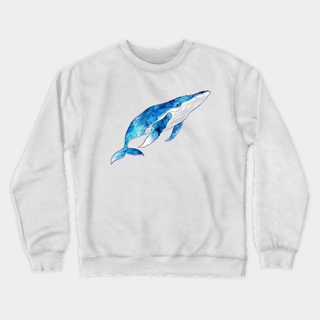 Watercolor Whale Crewneck Sweatshirt by themadesigns